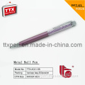 Bright Paint Barrel Push Metal Pen with Crystal